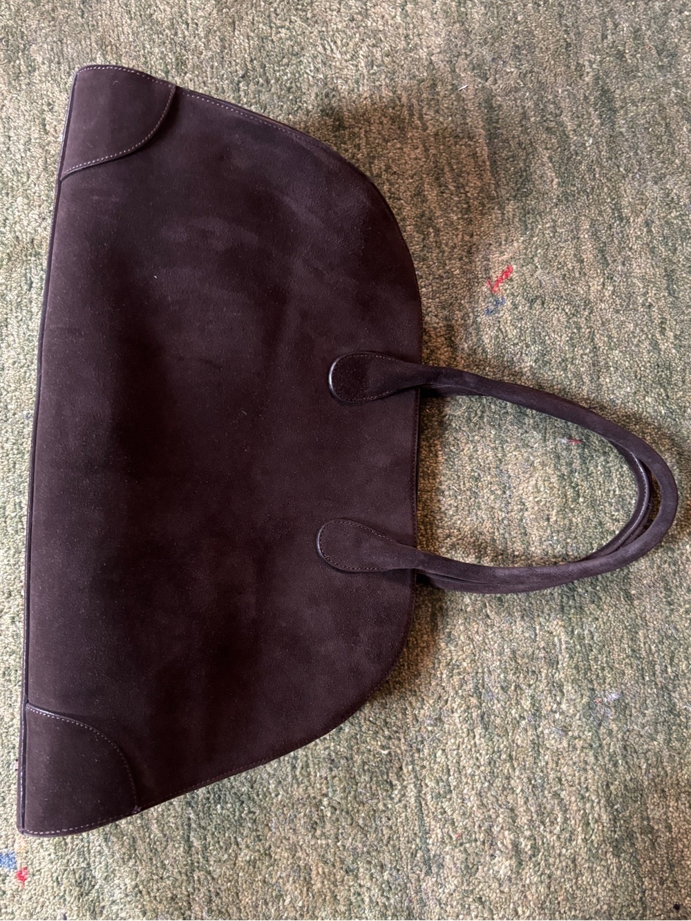NWT COS Studio Bowling Bag Tote in Dark Brown Suede - Picture 11 of 11